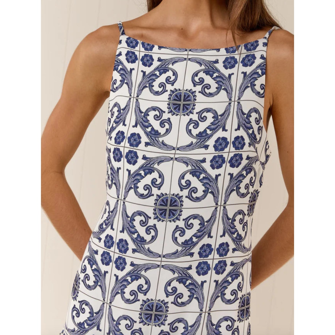 Palm Noosa Bianca Dress Maxi Square Neckline Dropped Waist Viscose Crepe Size 6 — image 7 of 8